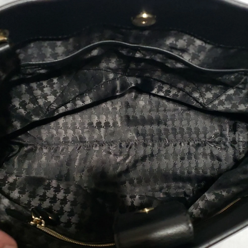 Karl lagerfeld black large shoulder vegan tote bag